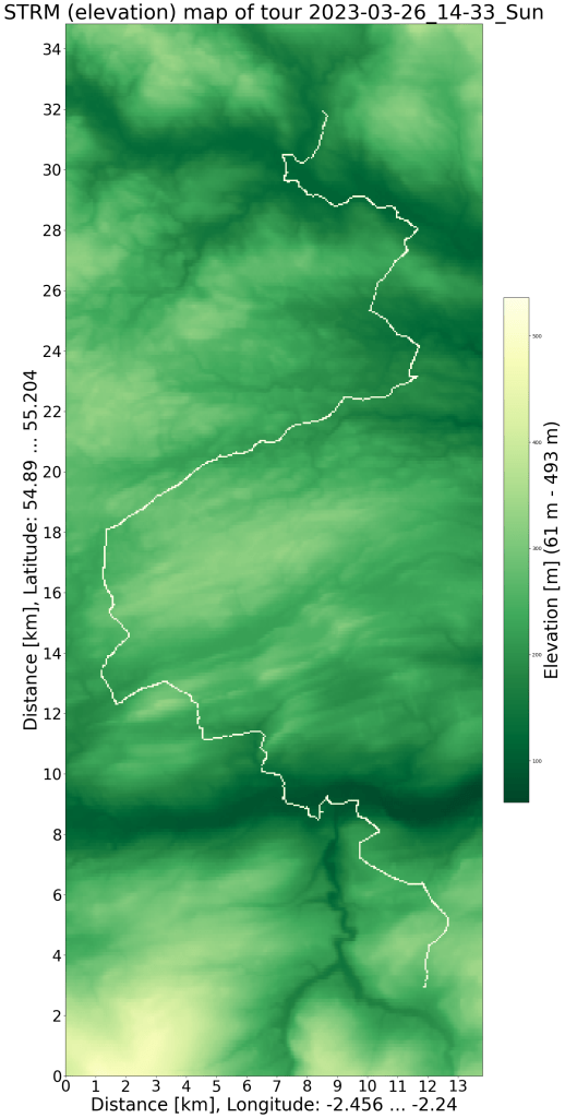 SRTM Relief Karte mit GPS Daten