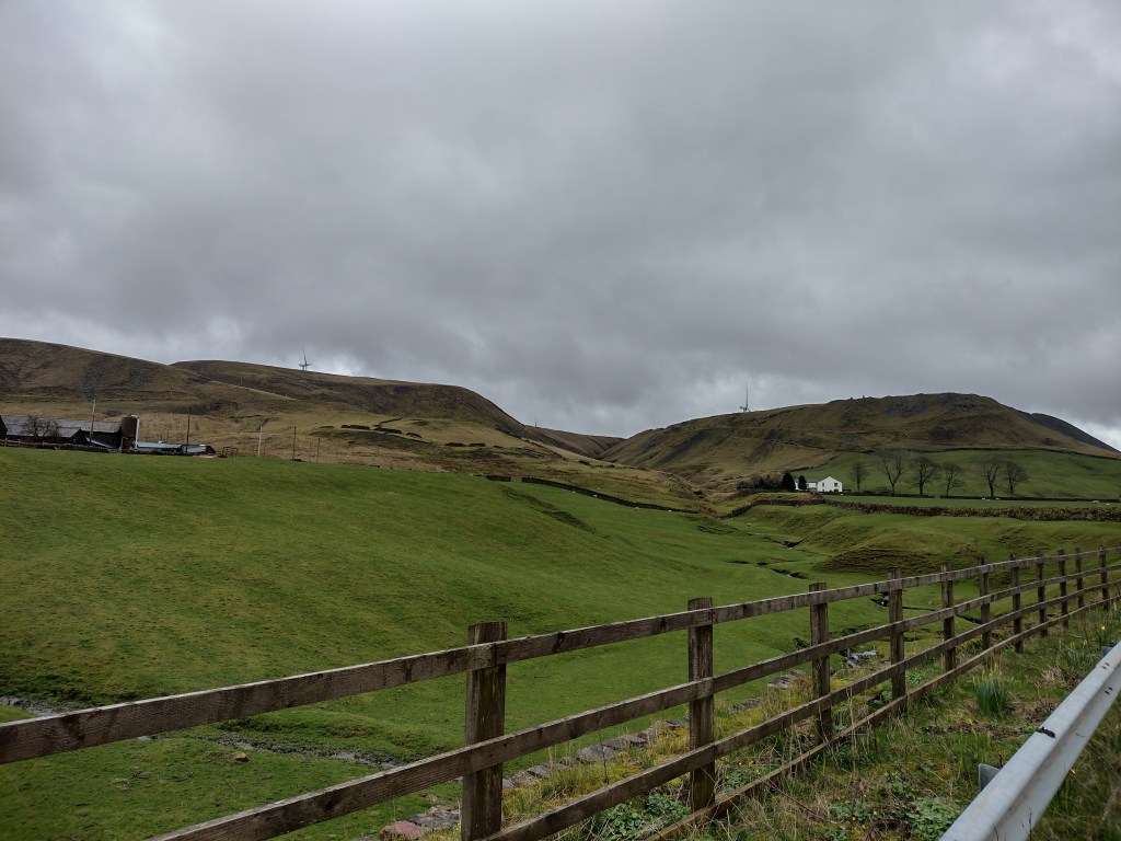 Windkraftanlagen in den South Pennines, nördlich von Manchester.